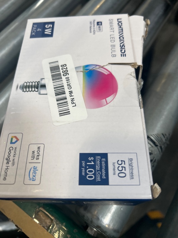 Photo 1 of Lightinginside E12 Smart Light Bulbs 50W Equiv., G16.5 RGBCW Candelabra Chandelier Ceiling Fan Smart Bulb Works with Alexa/Google Home/SmartLife, 5W 550LM, 2.4G WiFi Bluetooth Bulb, ETL Listed, 4PCS