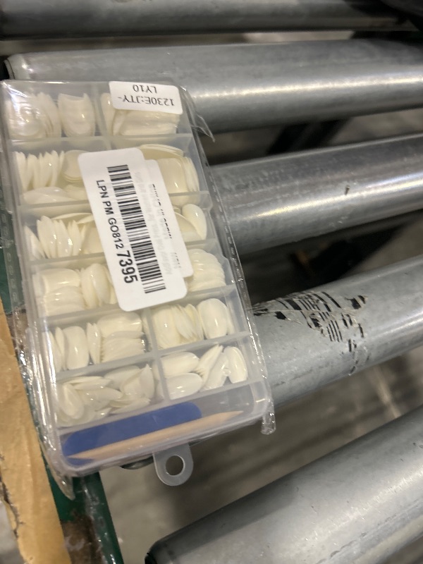 Photo 1 of AddFavor Oval Press on Nails Short Fake Nails, 240pcs White Nails Press on Almond False Nail Full Cover Acrylic Nail for Women and Girls