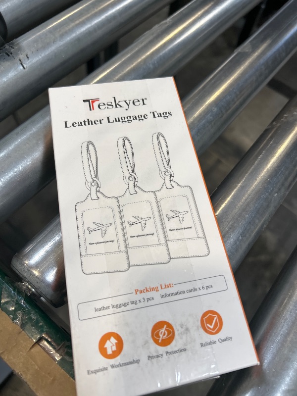 Photo 1 of 3 Pack Luggage Tags - Quick Install, Privacy Protection, Airplane Travel Essentials for Suitcases, Durable Leather - Lichee Lilac