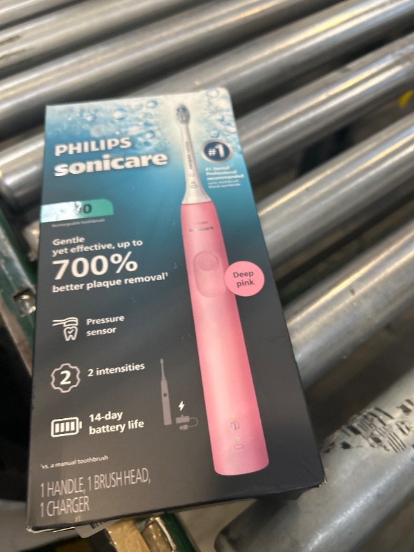 Photo 1 of Philips Sonicare 4100 Series Electric Toothbrush - Sonic Toothbrush with Advanced Sonic Technology, Pressure Sensor, Two Intensity Settings, Smartimer & Quadpacer, Deep Pink, Model HX3681/26