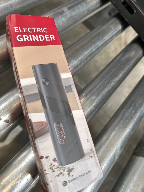 Photo 1 of JIDSPWLS Electric Pepper or Salt Grinder Mill,Automatic Pepper Mill with LED Light,Battery Powered Automatic Pepper Grinder,Refillable and djustable CoarsAeness Pepper Grinder(1 pack Black)