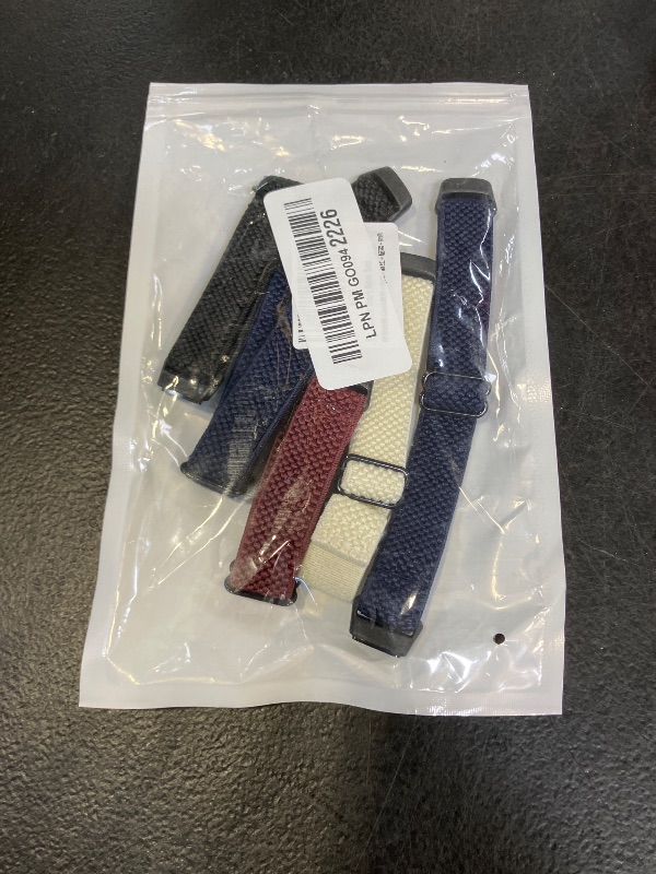 Photo 1 of enkic Elastic Nylon Bands Only Compatible with Fitbit Luxe Bands for Women Men, Breathable Adjustable Sport Loop Wristband Replacement Woven Soft Stretchy Straps for Fitbit Luxe - 5Pack