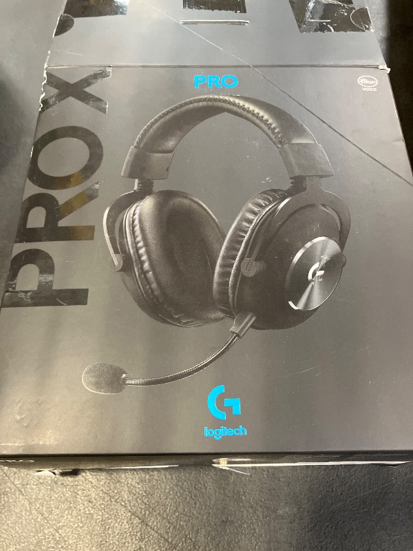 Photo 1 of Logitech G Pro X Wired Gaming Headset: Blue VO!CE Detachable Boom Mic, DTS 7.1, 50 mm Drivers, USB/3.5mm Aux, Spare Memory Foam Ear Pads, USB DAC & Bag Included - Black