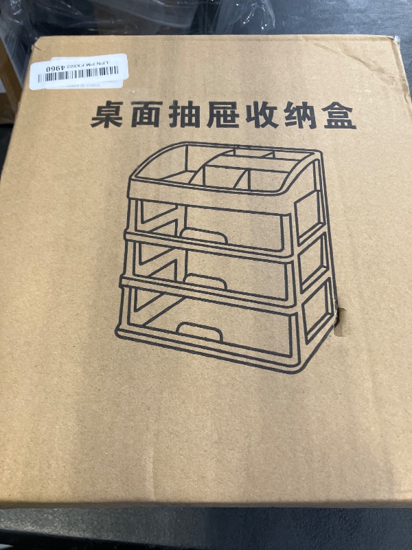 Photo 1 of Desk Organizer with Drawers, 3 Drawers Storage Organizer, Desktop Storage Drawers for Office/School Supplies, Plastic Stationary Makeup Organizer, Desk Storage Box for Office, School, Home