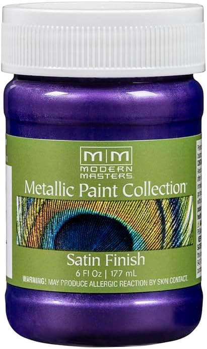 Photo 1 of Modern Masters ME79806 Metallic Paint Collection, Satin Water-Based Decorative Metallic Paint, Amethyst, 6 Oz.