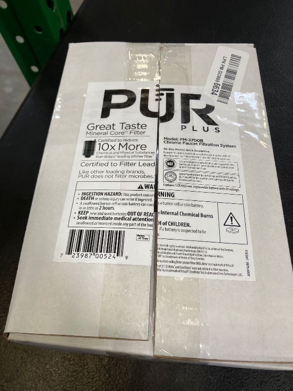 Photo 1 of PUR Plus Vertical Faucet Mount Water Filtration System, Lead-Reducing Filter, Great-Tasting, Easy Install, Lasts 100 Gallons, Faucet Water Filter, Compatible with Sinks with External Aerators, Chrome