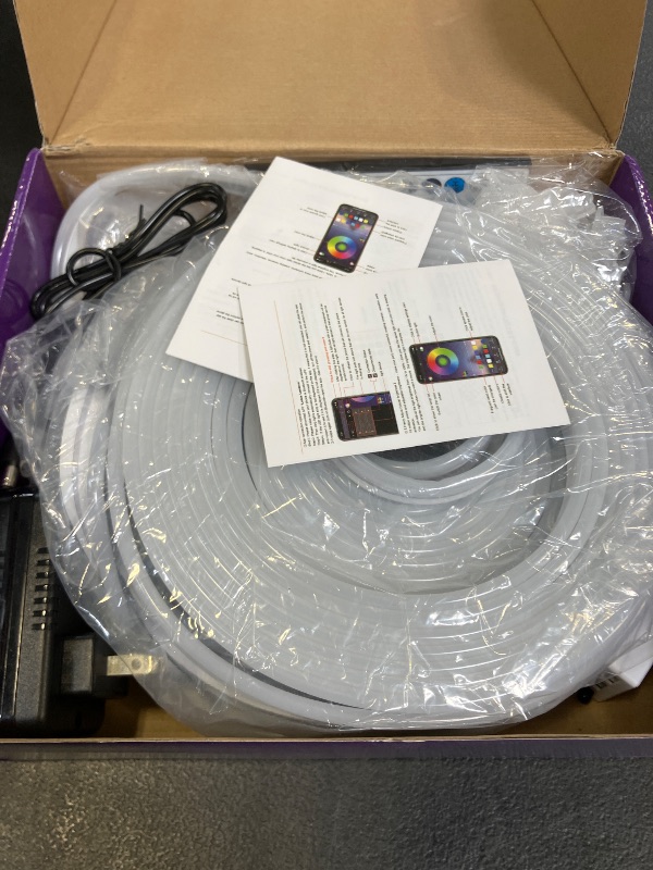 Photo 1 of segrass 100ft LED neon Lights with Remote APP Control IP65 Waterproof Flexible Neon LED Strip Lights 24v RGB LED neon Rope Lights for Bedroom Room Outdoors Decor?2 Rolls of 50ft