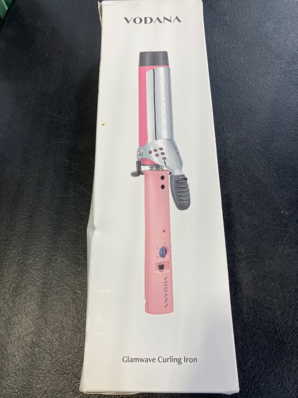 Photo 1 of VODANA Professional GlamWave Ceramic Curling Iron, Long-Lasting Natural Curls, Instant Heat, Hair Curler, Curling Wand, Available in USA (1.4 inch, Pink)