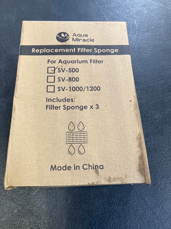 Photo 1 of AquaMiracle Aquarium Filter Replacement Sponge, Fish Tank Filter Replacement Parts, Including 3 x Filter Sponge, for SV500