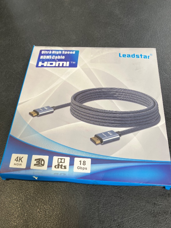 Photo 1 of LEADSTAR HDMI Cable 4K 25 ft /7.5m, High Speed HDMI 2.0 Cord Braided | 4K@60Hz, Ultra HD, 2160p, ARC, HDR, 3D, HDCP 2.2 | for Xbox, PS5, TV, Laptop, Monitor
