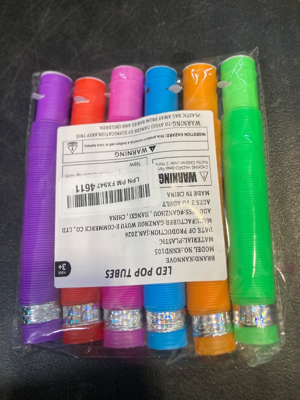 Photo 1 of Glow Sticks Camping Essentials for Toddlers-6 PCS,Light Up Pop Tube Wand Toys Gifts for Kids,LED Bracelet Necklace Party Accessories,Fun Summer Outdoor Camp Games Activities Gear Stuff for Boys Girls