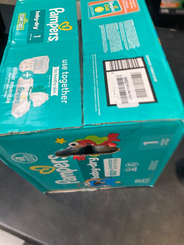 Photo 1 of Pampers Diapers - Baby Dry - Size 1, 120 Count, Absorbent Disposable Infant Diaper (Packaging May Vary)