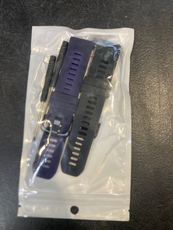 Photo 1 of TopPerfekt Watch Band Compatible with Garmin Forerunner 570 47mm, Soft Silicone Replacement Strap Wristband Fit for Venu 4 45mm/Venu 3/F265 Smartwatch for Women Men 2 Pcs Purple/Black