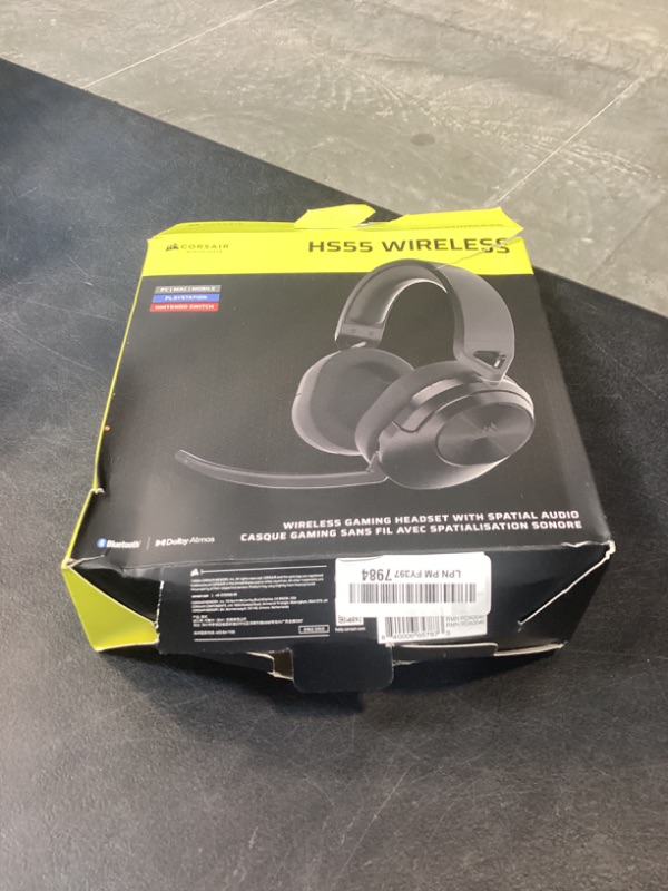 Photo 1 of Corsair HS55 Wireless Multiplatform Lightweight Gaming Headset with Bluetooth - Dolby 7.1 Surround Sound - iCUE Compatible - PC, PS5, PS4, Nintendo Switch, Mobile - Black