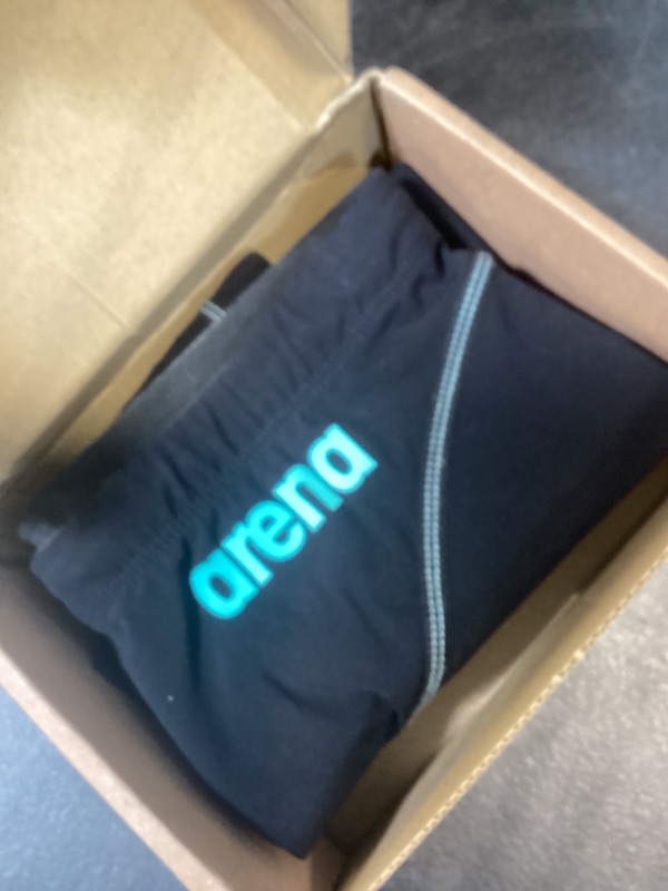 Photo 1 of ARENA Powerskin Impulso Boys' Racing Jammer Competition Swimsuit One Piece Athletic Swim Team Championship Tech Suit, Black Teal, Size 26