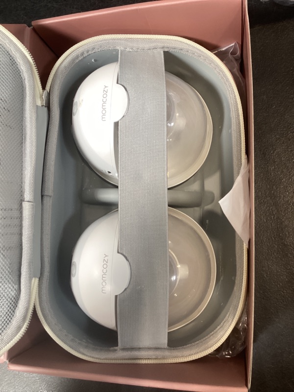 Photo 1 of Momcozy M5 Smart APP Controlled Wearable Breast Pump, Hands-Free Wireless Electric Pump, 3 Modes 9 Suction Levels, BPA-Free, Portable Lightweight, 24mm Flange, 2-Pack Quill Gray