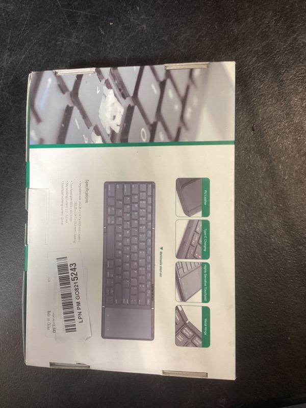 Photo 1 of Samsers Foldable Bluetooth Keyboard with Touchpad, Full-Size Wireless Folding Keyboards with Backlight, Portable Travel for iOS Android Windows Mac OS, Support 3 Device(BT5.1 x 3), Black