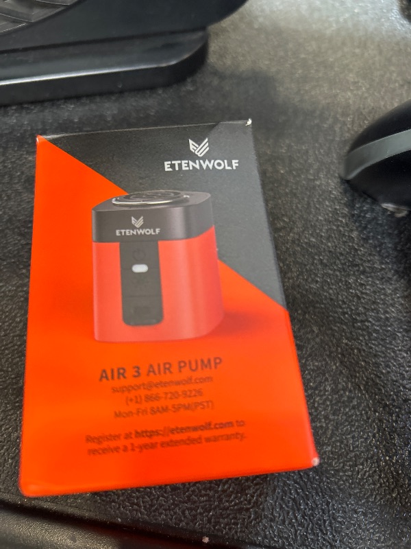 Photo 1 of ETENWOLF AIR 3 Air Pump for Inflatables with 2600 mAh Battery & Camping Light, Ultra-Fast and Mini Electric Air Pump, Inflate Deflate for Air Mattress, Pool Floats, Vacuum Storage Bags, Vivid Orange