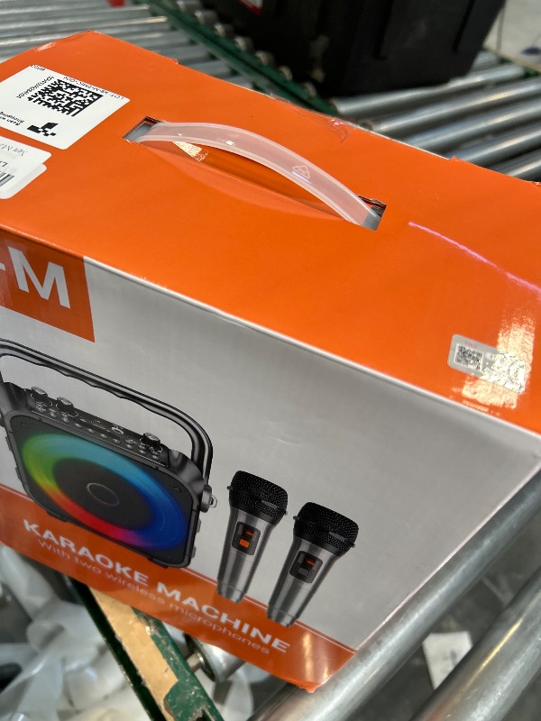 Photo 1 of Karaoke Machine, Portable Bluetooth Speaker with 2 Wireless Microphones for Adults & Kids with Lights, Karaoke Microphone with PA System Supports USB/TF/REC/FM/AUX for Home Party Home System Packages