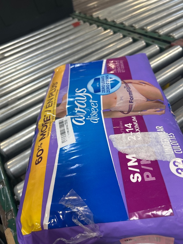 Photo 1 of Always Discreet Adult Diapers for Women, Incontinence Underwear, Postpartum Essentials, Disposable Briefs, Max Absorbency, Bladder Leak Protection, Small/Medium, 32ct