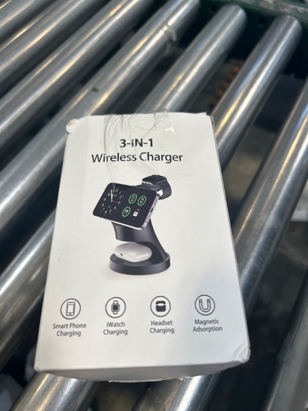 Photo 1 of Wireless Charger,3 in 1 Magnetic Wireless Charger Stand, Fast Wireless Charging Dock for iPhone17/16/15/14/13/12 Series, Apple Watch Series, AirPods Pro.