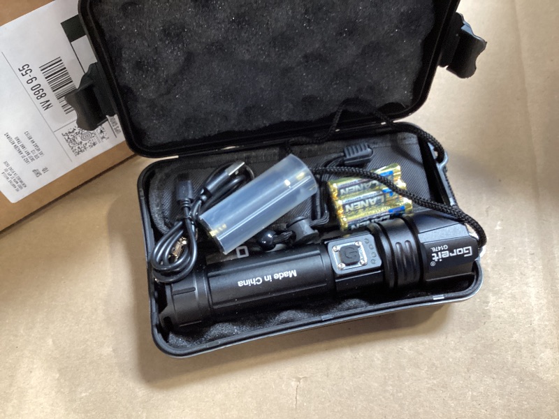 Photo 1 of Goreit Super Bright LED Flashlight - 30W Output for 50000 Lumens & 3937ft Beam, USB-C Rechargeable with 12H Runtime, IP67 Waterproof Powerful Handheld Linternas for Home, Camping, Hiking, Emergency