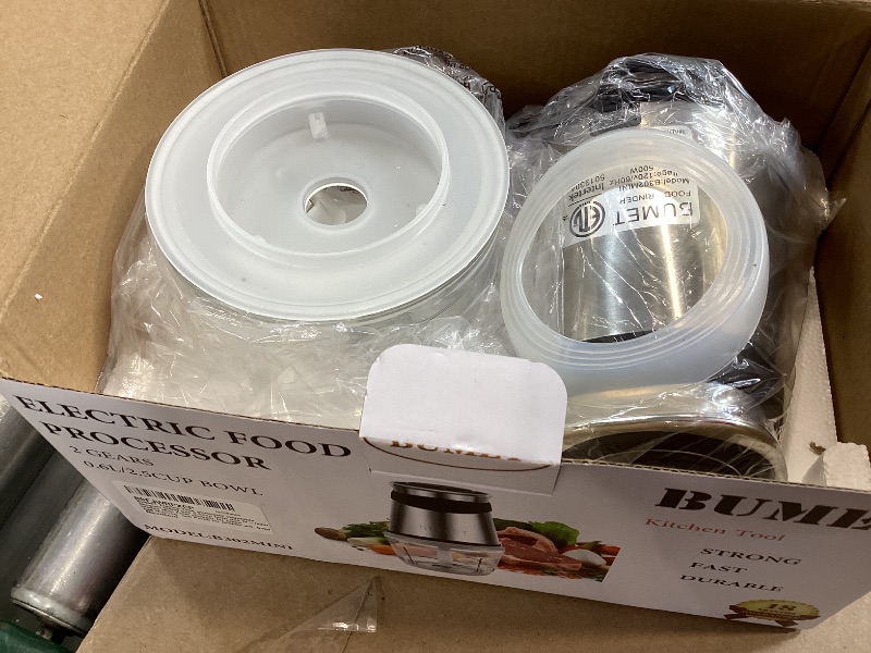 Photo 1 of BUMET Electric food processor vegetable chopper 500W one 2.5cup bowl one bi-layer 4 blades Mini Food chopper for home use,Mincing, and Puree for kitchen aid, baby foot