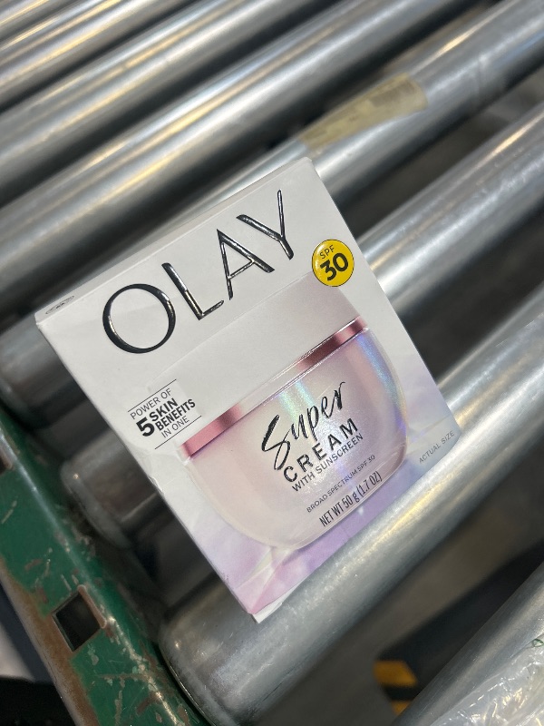Photo 1 of Olay Super Cream with Sunscreen SPF 30, Lightweight Face Moisturizer with Sun Protection, 5-in-1 Skin Care Benefits - Hydrating, Brightening, Firming - Niacinamide, Vitamin C, Collagen Peptide, 1.7 oz
