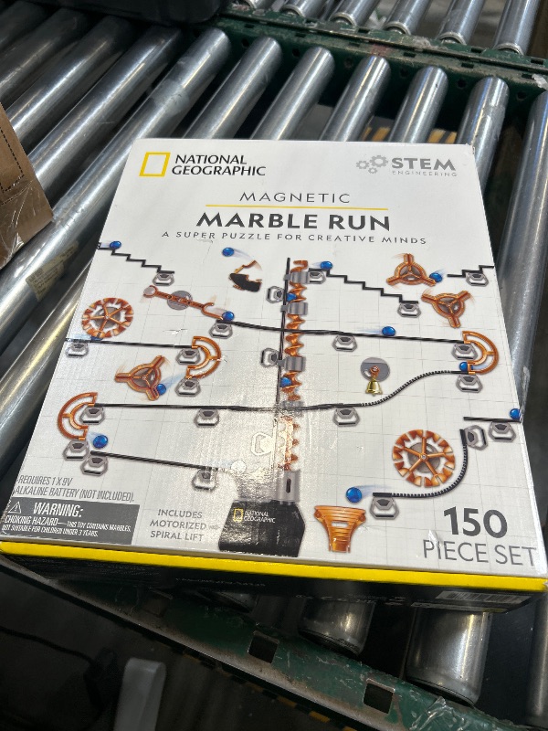 Photo 1 of National Geographic Magnetic Marble Run - 150-Piece STEM Building Set for Kids & Adults with Magnetic Track & Trick Pieces & Marbles for Building A Marble Maze, STEM Project (Amazon Exclusive)
