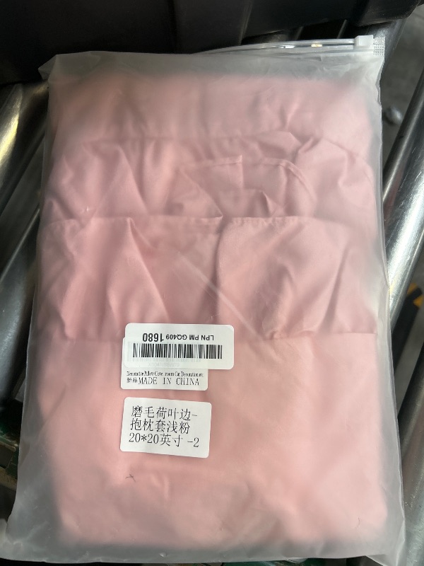Photo 1 of Decorative Pillow Covers 20''x20'', Microfiber Pink Pillowcovers Set of 2, Soft Breathable and Non Shrinking Ruffled Pillow Shams for Sofa Bedroom Car Decoration etc