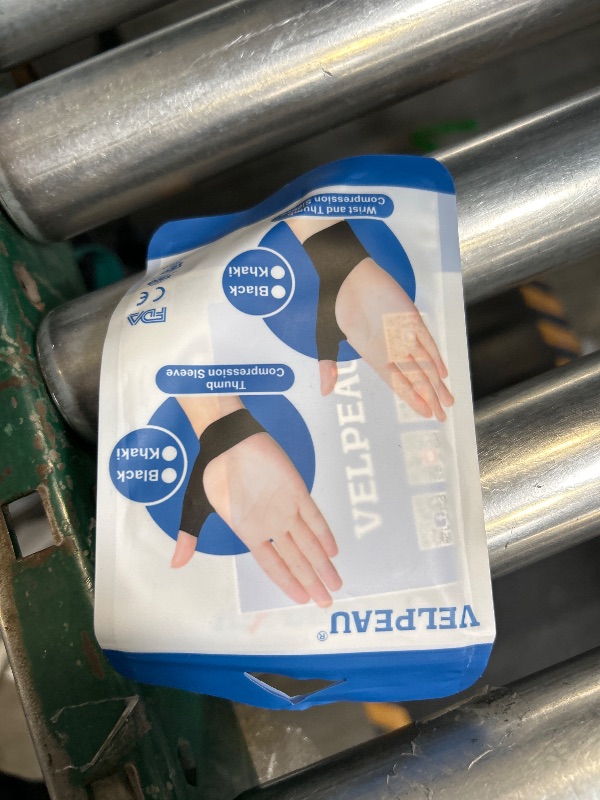 Photo 1 of VELPEAU Elastic Thumb Wrist Support Brace (Pack of 2), Splashproof Compression Sleeve for Arthritis Pain, Tendonitis, Sprains, Sports, Splint Liner, Fits Left & Right Hands (Long Version - Black, Medium)