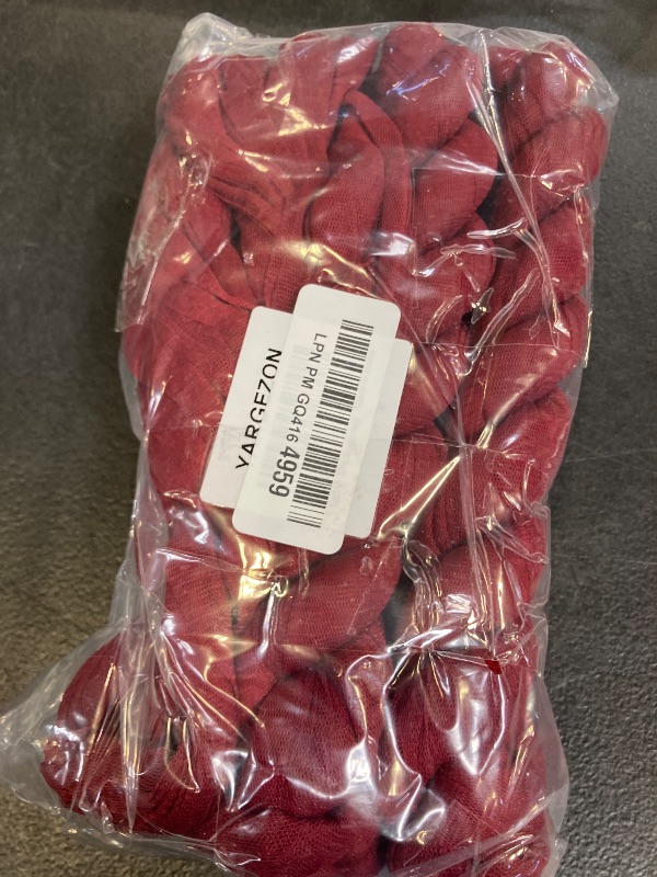 Photo 1 of YARGEZON 3 Pack Burgundy Red Cheesecloth Table Runners, 120 Inch 10Ft Wine Red Gauze Table Runner for Wedding Birthday Party Baby Shower Decorations
