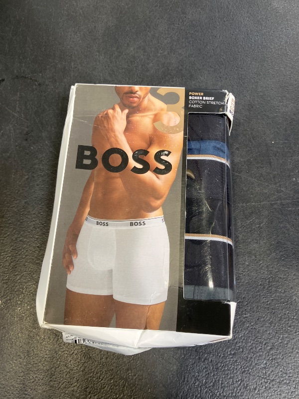 Photo 1 of BOSS, 3-Pack Multi Color Bold Logo Boxer Briefs, olive/black/peacock, S