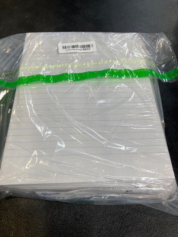 Photo 1 of Pacon 2433 Composition Paper, 3/8-Inch Ruling, 16 lbs., 8 x 10-1/2, White, 500 Sheets/Pack (PAC2433)