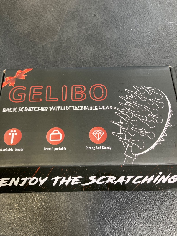 Photo 1 of Gelibo Telescoping Large Back Scratcher with 5 Detachable Heads,Rubber Handles Gifts for Him, Gifts for Men, Extendable Back Massager Tool with Beautiful Box