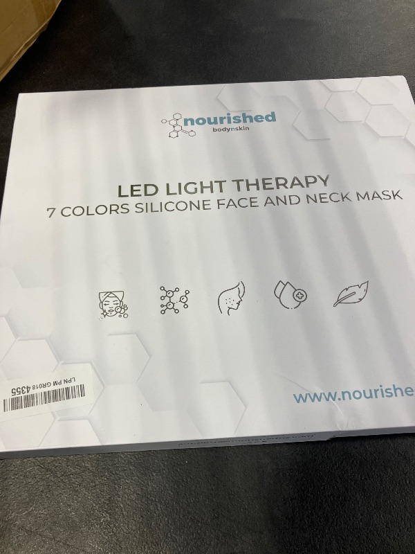 Photo 1 of Nourished Bodynskin LED Light Therapy Face & Neck Mask - Facial Skin Care Device - 7 Colors Red & Blue - Rejuvenation, Anti-aging Product for Wrinkles