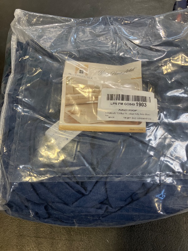 Photo 1 of H.VERSAILTEX Real Velvet Plush 3 Piece Stretch Sofa Covers Couch Covers for 2 Cushion Couch Loveseat Covers Width Up to 72 Inch Feature Thick Soft Stay in Place (Medium Sofa, Stone Blue)