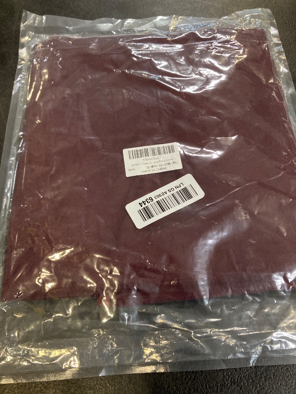 Photo 1 of BYDOLL Table Cloth 60 Inch Round Tablecloth Fits Max50 Inch Diameter Table Top,Burgundy Polyester Washable Wrinkle-Free Spillproof Tablecloth for Party Patio Cover