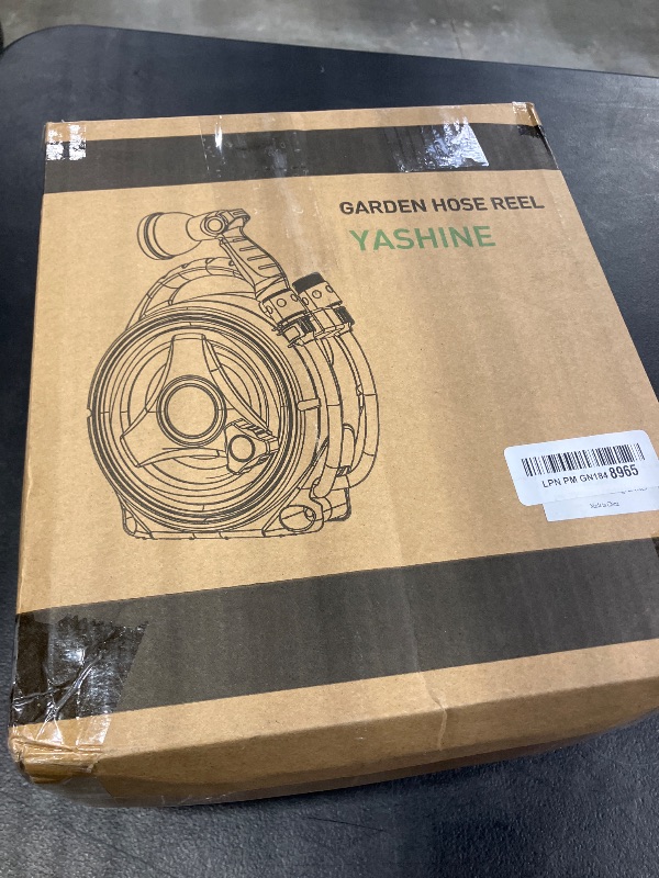 Photo 1 of YASHINE 50ft Retractable Garden Hose Reel, Portable Hose Reel, 45+5FT with 10 Patterns Spray Nozzle, Adapts to standard US hose plugs, 50FT Hose Reel for Garden Watering Car Washing Pet -Green