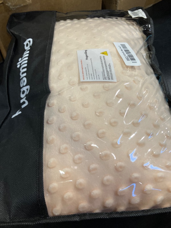 Photo 1 of Hugsmiling Weighted Pillow, 6.6lbs 20 * 12 Inch Tactile Sensory Huggable Lap Pillows with Machine Washable Cover, Chemical-Free Fabric, Better Sleep on Couch (Beige)
