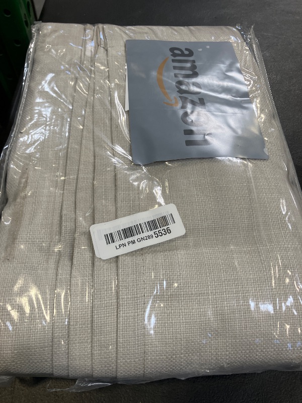 Photo 1 of MIULEE 100% Blackout Curtains 90 Inch Long 2 Panels Set for Bedroom, Thick Luxury Faux Linen Black Out Curtain Room Darkening Back Tab Pleat Window Textured Drapes with Hooks for Living Room, Birch