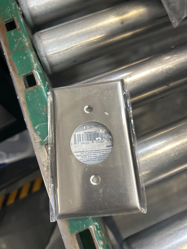 Photo 1 of Leviton 1-Gang, Single 1.406-Inch Hole Device Receptacle Wallplate, Standard Size, Device Mount, Stainless Steel, 84004-40