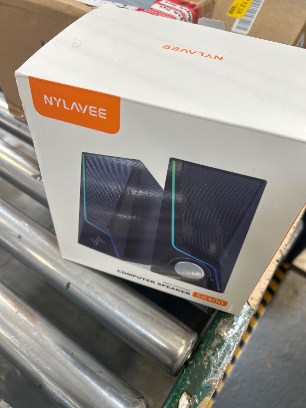 Photo 1 of Nylavee Computer Speakers, PC Speakers with 6 Lighting Modes, USB Powered Computer Speakers for Desktop PC with 2 Bass-Boost Ports, 2 Speaker Units, and 3.5mm Aux-in for PC, Laptop, Monitor, Gaming