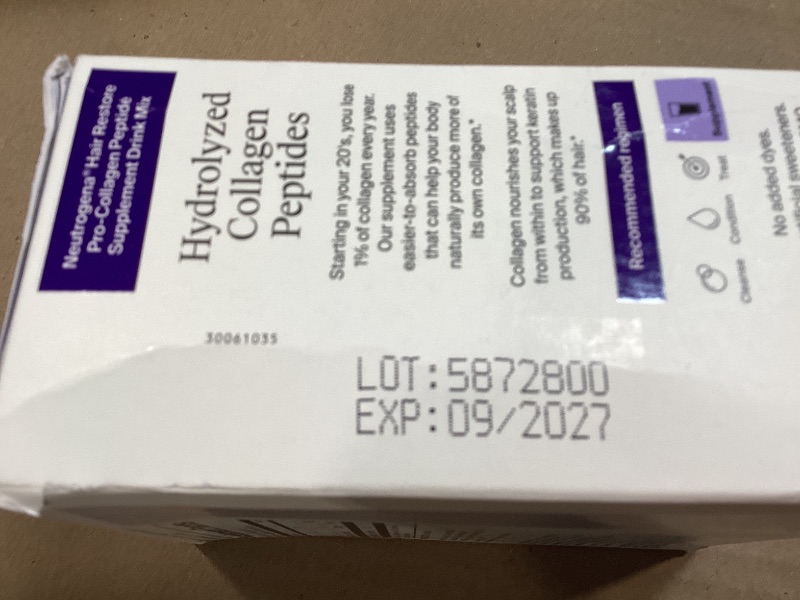 Photo 1 of Neutrogena Hair Restore Pro Collagen Peptide Supplement Powder, 20 ct