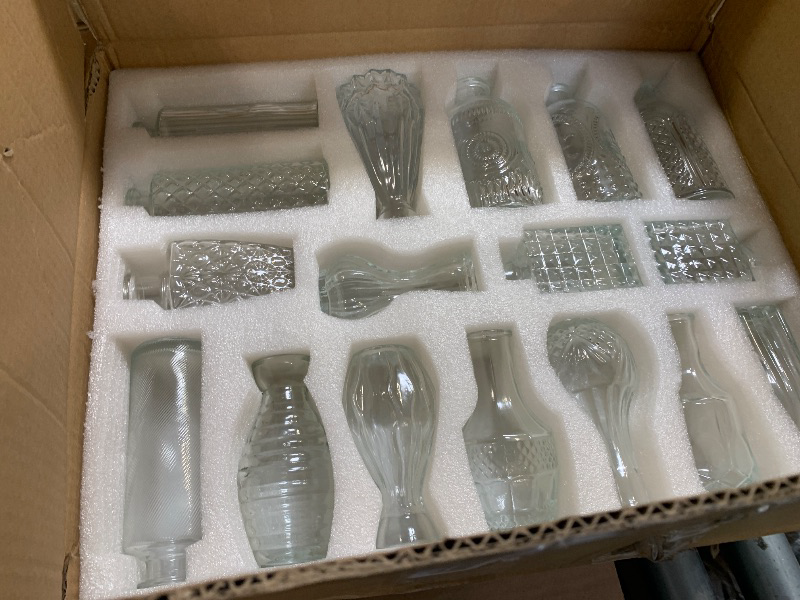 Photo 1 of Glass Vases Set of 40 PCS, Small Flower Vases for Wedding Centerpiece Table Decoration, Vintage Vase in Bulk for Flower Arrangements, Mini Vase for Birthday Party, Festival Home Decor,Clear