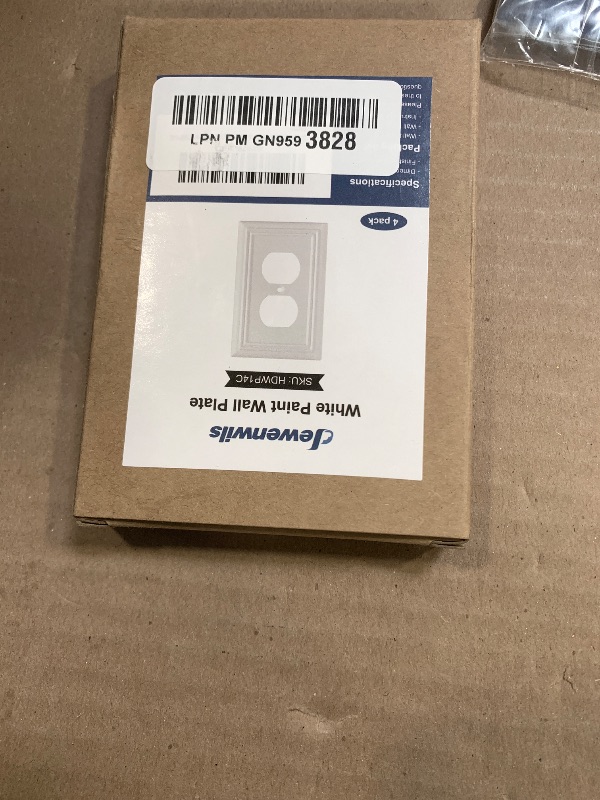 Photo 1 of DEWENWILS 4 Pack White Outlet Cover Plate, White Metal Outlet Covers, 4.88"×3.13", Decorative Electric Outlet Covers