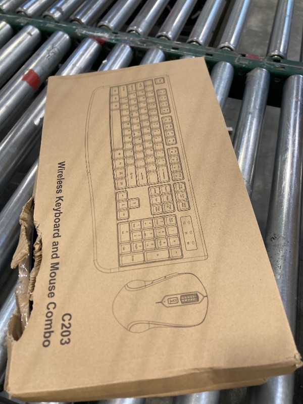 Photo 1 of Wireless Keyboard and Mouse Combo, EDJO 2.4G Full-Sized Ergonomic Computer Keyboard with Wrist Rest and 3 Level DPI Adjustable Wireless Mouse for Windows, Mac OS Desktop/Laptop/PC