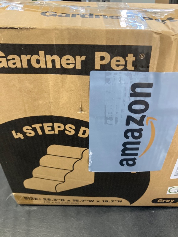 Photo 1 of Gardner Pet 4-Step Dog Stairs for Small Dogs 18.5" H, Curved 4-Step Pet Stairs, Dog Steps for High Bed (18-20 in), Couch with Durable Non-Slip Waterproof Fabric Cover and CertiPUR-US Certified Foam