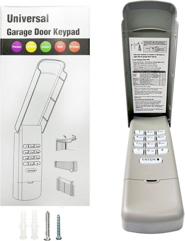 Photo 1 of Universal Garage Door Opener Keypad for Liftmaster Chamberlain Craftsman Wayne Dalton Openers Produced Since 1993, Wireless Keypad Keyless Entry, Replaces 877/878MAX 377/977/877/66LM, Safe Security