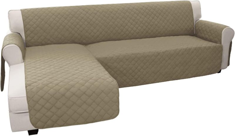 Photo 1 of Easy-Going L Shape Sofa Slipcover - Reversible Sectional Couch Cover for Pets & Kids (Large, Beige/Beige)